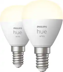 Coolblue Philips Hue Kogellamp White E14 Duo pack aanbieding