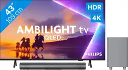 Coolblue Philips Ambilight 43'' PUS8500 QLED 4K (2025) + Philips TAB6100 aanbieding