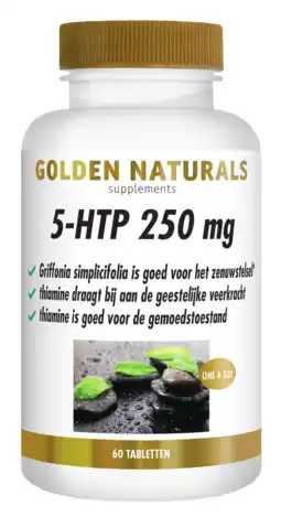 De Online Drogist Golden Naturals 5-HTP 250mg Tabletten aanbieding