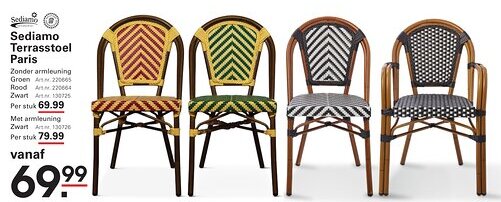 Sligro Sediamo Terrasstoel Paris aanbieding