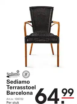 Sligro Sediamo Terrasstoel Barcelona aanbieding