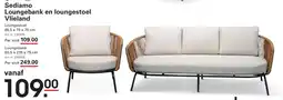 Sligro Sediamo Loungebank en loungestoel Vlieland aanbieding