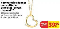 Kruidvat Hartvormige hanger met collier en echte lab-gorwn diamant aanbieding