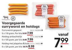 Sligro Voorgegaarde Curryworst gegaard aanbieding