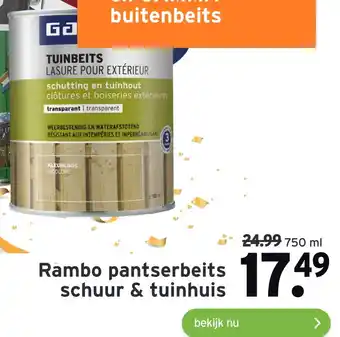 GAMMA Rambo pantserbeits schuur & tuinhuis aanbieding