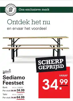 Sligro Sediamo Feestset Bank aanbieding