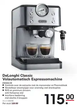 Sligro DeLonghi Classic Volautomatisch Espressomachine aanbieding