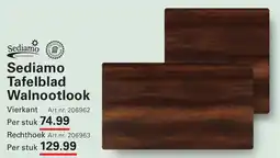 Sligro Sediamo Tafelblad Walnootlook Vierkant aanbieding