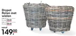 Sligro Drypot Rotan met wielen aanbieding