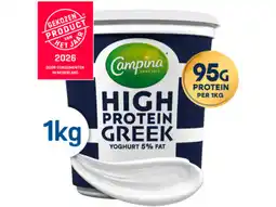 Hoogvliet Campina Griekse yoghurt 5% vet high protein aanbieding