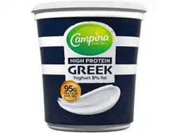 Hoogvliet Campina Griekse yoghurt 5% vet high protein aanbieding