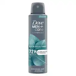 Trekpleister Dove Men+Care Advanced Eucalyptus + Mint Antitranspirant Spray aanbieding