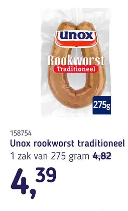 Van Hoeckel Unox rookworst Traditioneel aanbieding