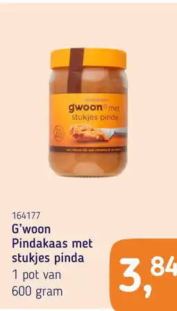 Van Hoeckel G'woon Pindakaas met stukjes pinda aanbieding