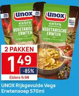 Butlon Unox rijkgevulde vega Erwtensoep aanbieding
