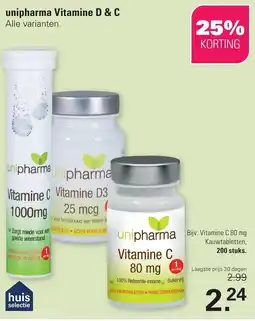 De Online Drogist unipharma Vitamine D & C aanbieding