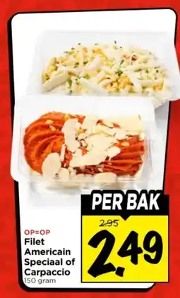 Vomar Voordeelmarkt Americain Speciaal of Carpaccio aanbieding