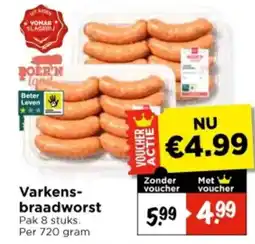 Vomar Voordeelmarkt Varkens braadworst aanbieding