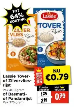 Vomar Voordeelmarkt Lassie ToveR of Zilvervlies rijst of Pandanrijst aanbieding