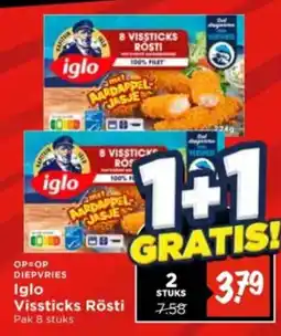 Vomar Voordeelmarkt Iglo Vissticks Rösti aanbieding