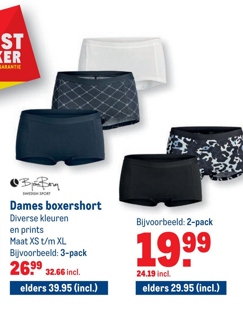 Bjorn Borg Dames boxershort 2-pack aanbieding bij Makro