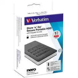 Bol.com Verbatim - Verbatim Store-N-Go Externe Harde Schijf met Toetsenbord 1TB Zwart/Zilver aanbieding