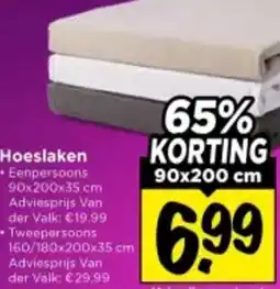 Vomar Voordeelmarkt Hoeslaken Eenpersoons aanbieding