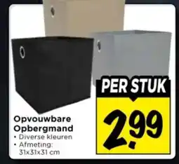 Vomar Voordeelmarkt Opvouwbare Opbergmand aanbieding