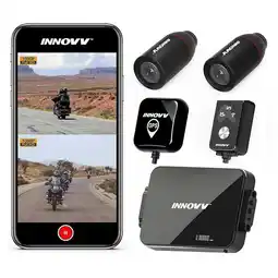 ANWB Innovv K7 2CH Dual Wifi GPS 2K Motor dashcam Zwart aanbieding