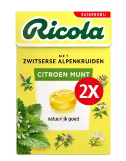 De Online Drogist Ricola Keelpastilles Citroen Munt Suikervrij aanbieding