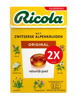 De Online Drogist Ricola Keelpastilles Original Suikervrij aanbieding