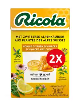 De Online Drogist Ricola Keelpastilles Honing Citroen Echinacea aanbieding