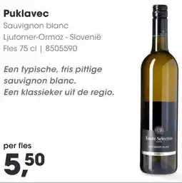 HANOS Puklavec Sauvignon blanc aanbieding
