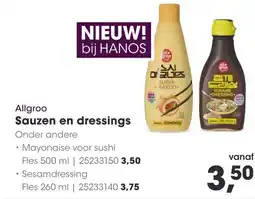 HANOS Allgroo Sauzen en dressings aanbieding