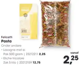 HANOS Felicetti Pasta aanbieding