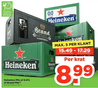 PLUS Heineken Pils of 0.0% of Brand Pils aanbieding