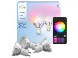 MediaMarkt Philips Hue Essential Led Gu10 Spotlight Wit En Gekleurd Licht - 3-pack Slimme Ledlamp aanbieding