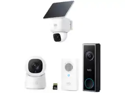 MediaMarkt Eufy Solocam E30 + Eufy Video Doorbell C30 With Sd Card And Chime Indoor Cam C220 White Slimme Buite aanbieding
