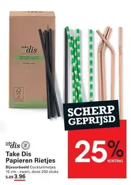 Sligro Take Dis Papieren Rietjes aanbieding