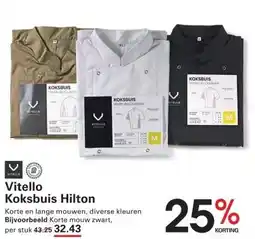 Sligro Vitello Koksbuis hilton met drukknoppen maat XXL, zwart aanbieding