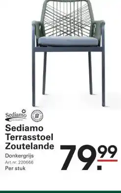 Sligro Sediamo Terrasstoel Zoutelande aanbieding