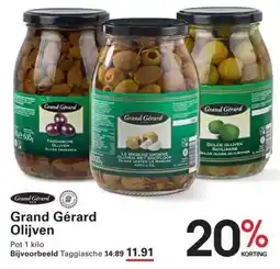 Sligro Grand Gérard Le marche groene olijven met knoflook aanbieding