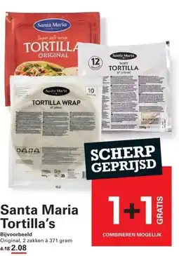 Sligro Santa Maria Tortilla wraps original mini 15 cm aanbieding