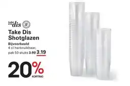 Sligro Take Dis Shotglas 40/20 ml, oranje aanbieding