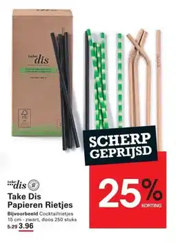 Sligro Take Dis Buigrietjes zwart papier 24cm aanbieding