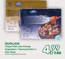 Amazing Oriëntal Guolian Tilapia Fillet with Pickled Vegetables / Beancurd Skin in Sour Soup aanbieding