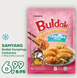 Amazing Oriëntal Samyang Buldak Spicy Dumpling Carbonara Flavour aanbieding