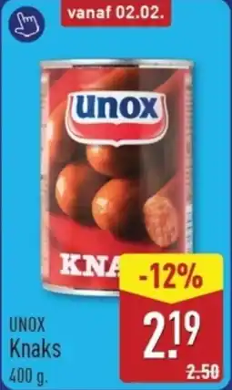 ALDI Unox Knaks aanbieding