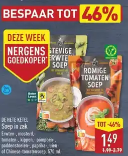 ALDI De Hete Ketel Soep in zak aanbieding