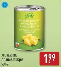 ALDI All Seasons Ananasstukjes aanbieding